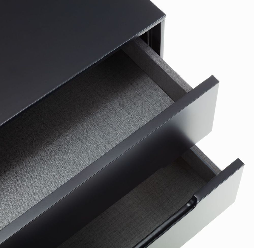 Product photograph of Alicia Anthracite 2 Drawer Bedside Cabinet from Choice Furniture Superstore.