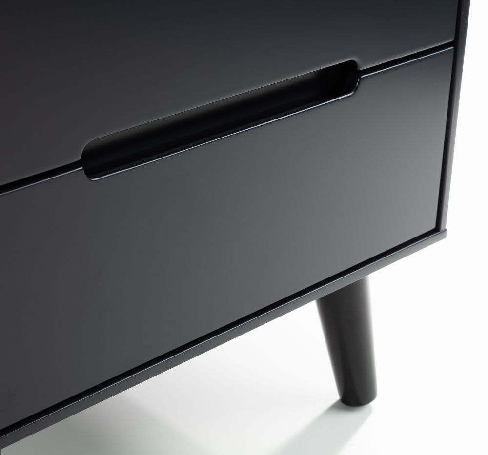 Product photograph of Alicia Anthracite 2 Drawer Bedside Cabinet from Choice Furniture Superstore.