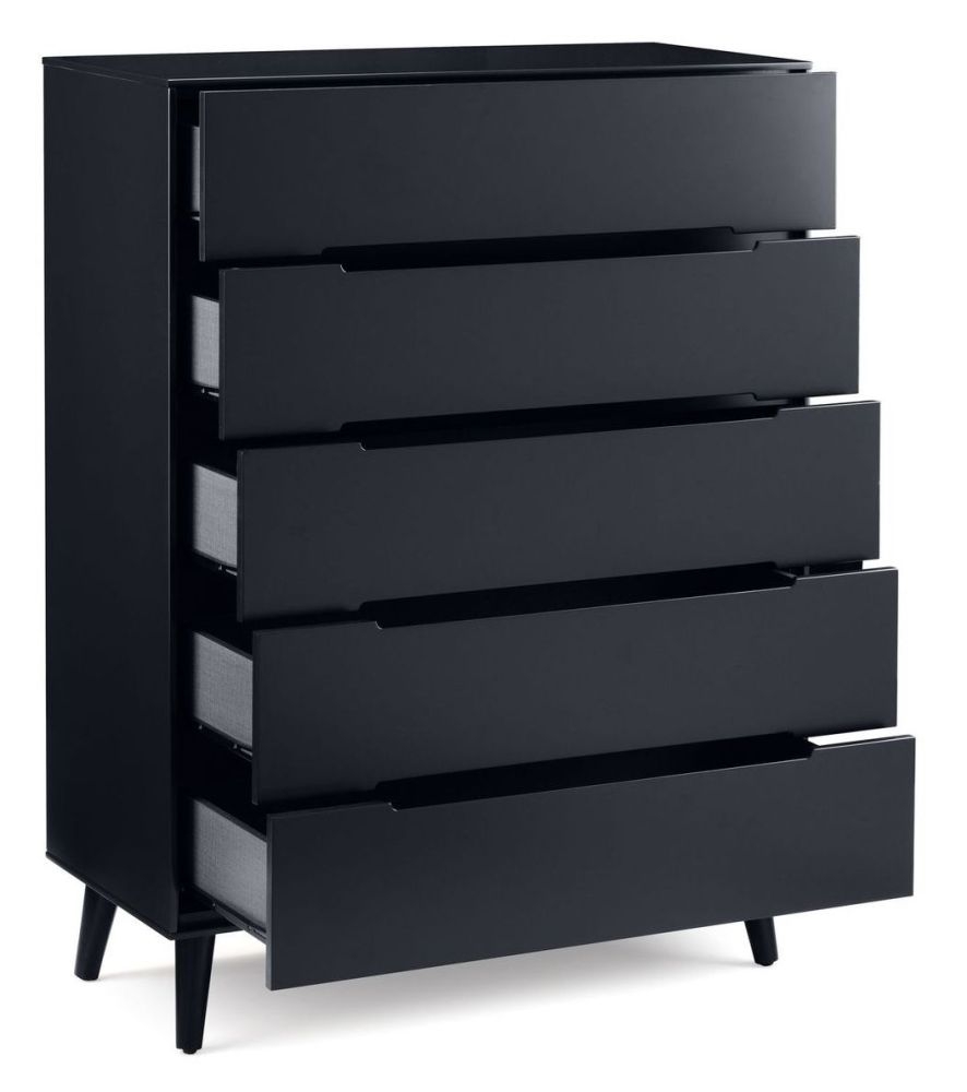 Product photograph of Alicia Anthracite 5 Drawer Chest from Choice Furniture Superstore.