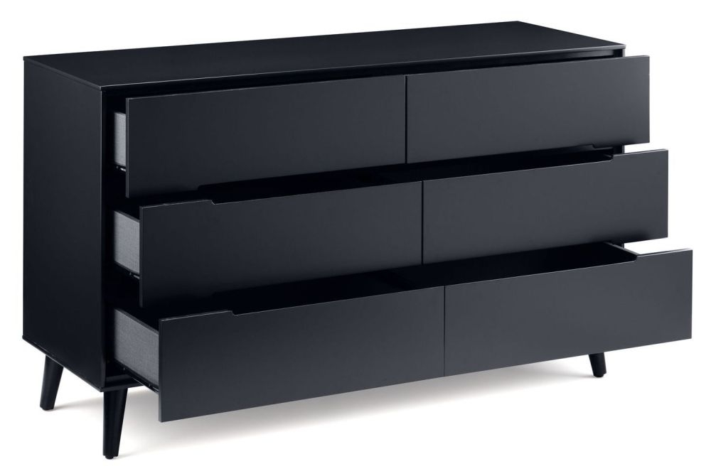 Product photograph of Alicia Anthracite 6 Drawer Wide Chest from Choice Furniture Superstore.