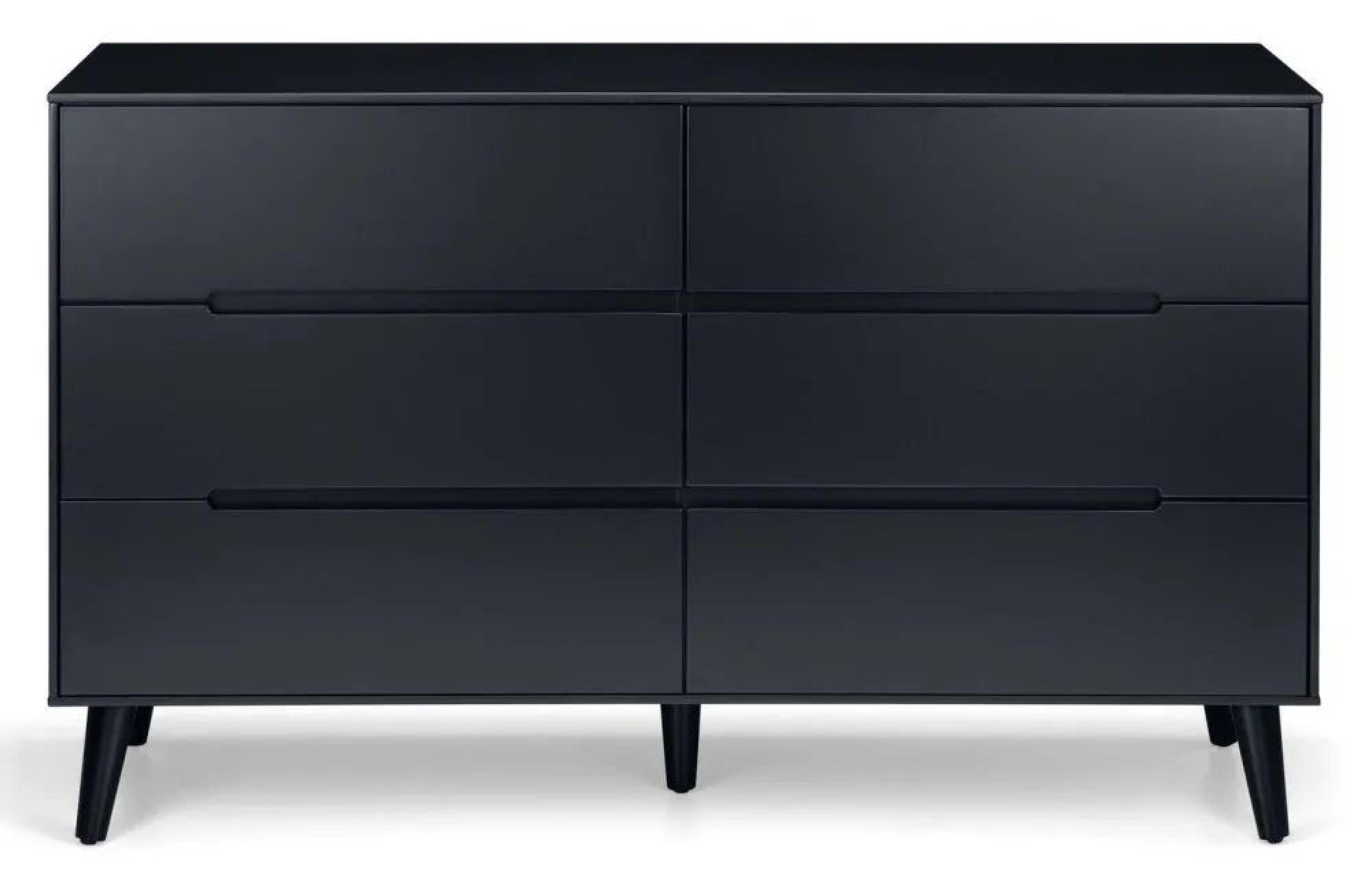 Product photograph of Alicia Anthracite 6 Drawer Wide Chest from Choice Furniture Superstore.