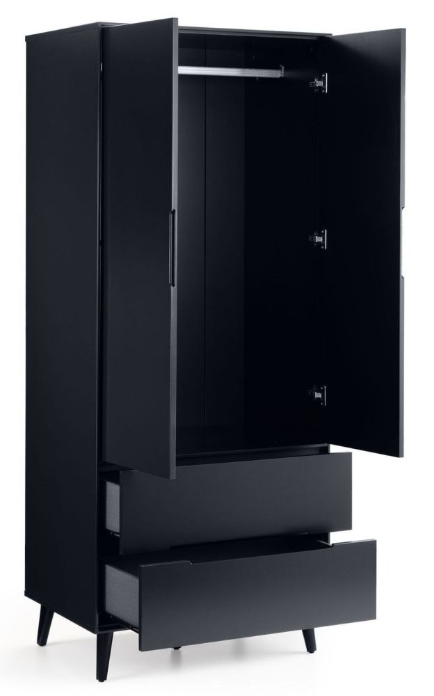 Product photograph of Alicia Anthracite 2 Door Combi Wardrobe from Choice Furniture Superstore.