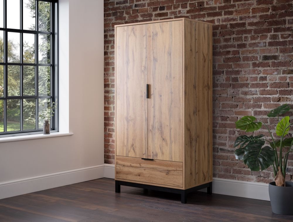 Product photograph of Bali Oak 2 Door Wardrobe from Choice Furniture Superstore.
