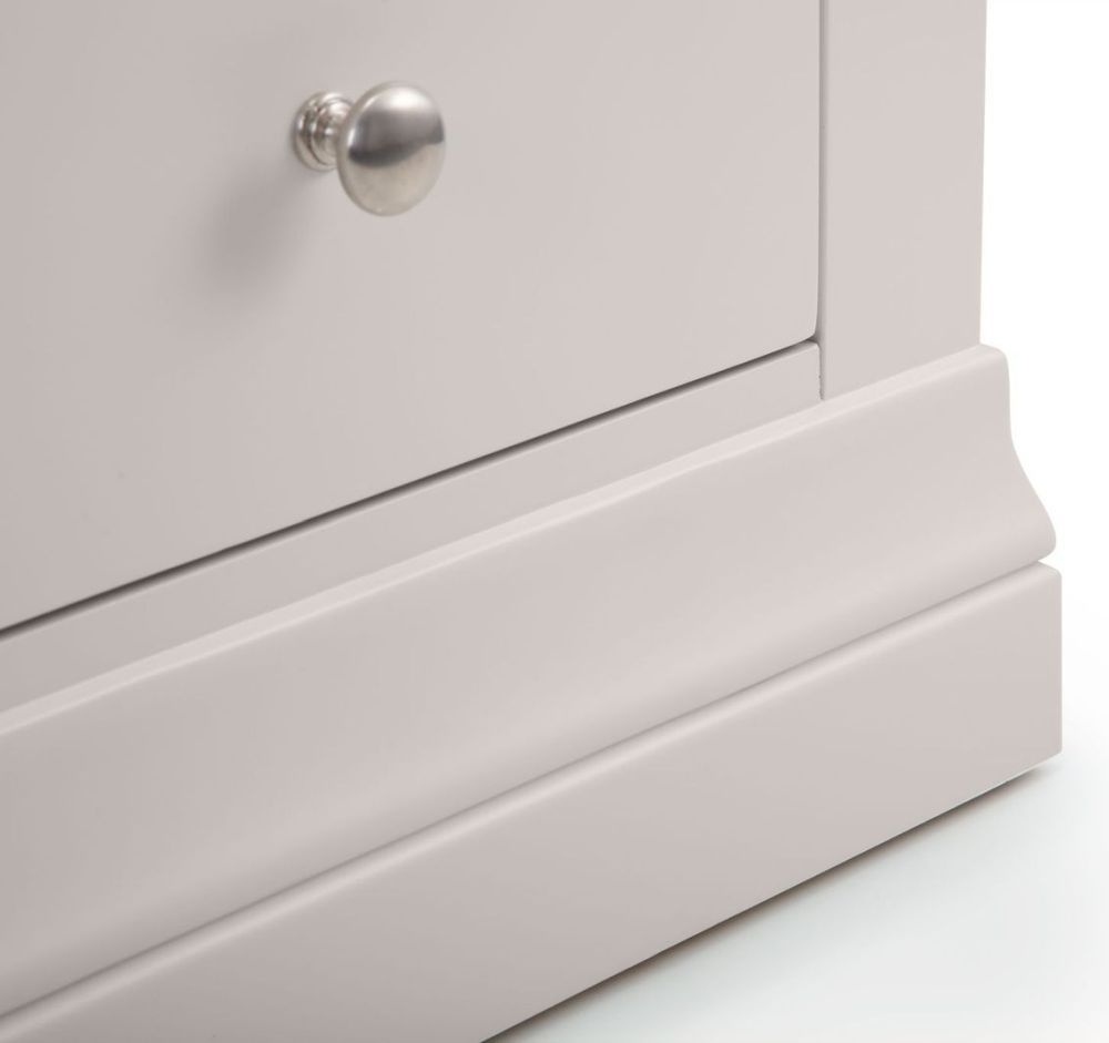 Product photograph of Clermont Soft Grey 2 Drawer Bedside Cabinet from Choice Furniture Superstore.