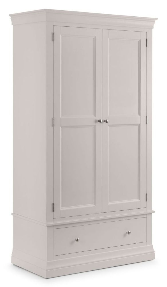 Product photograph of Clermont Soft Grey 2 Door 1 Drawer Double Wardrobe from Choice Furniture Superstore.