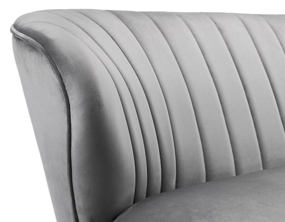 Product photograph of Julian Bowen Coco Light Grey Velvet 2 Seater Sofa from Choice Furniture Superstore.