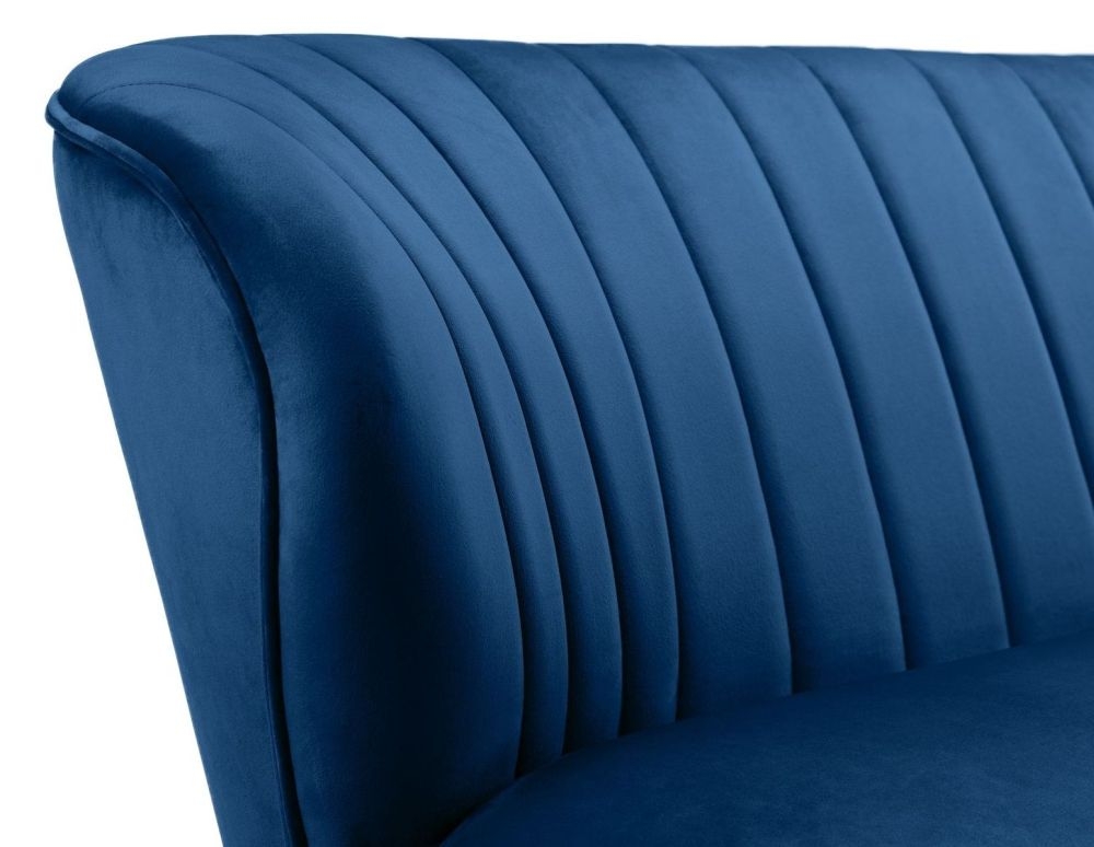 Product photograph of Julian Bowen Coco Blue Velvet 2 Seater Sofa from Choice Furniture Superstore.