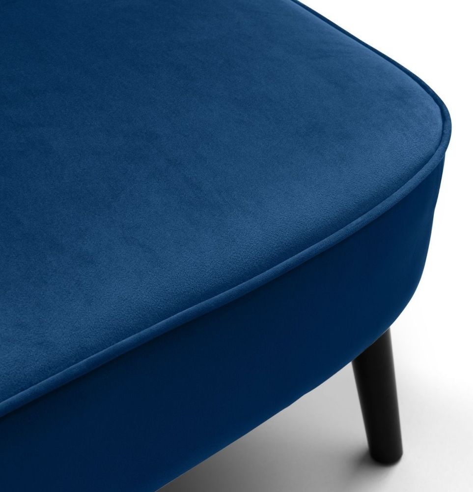 Product photograph of Julian Bowen Coco Blue Velvet 2 Seater Sofa from Choice Furniture Superstore.