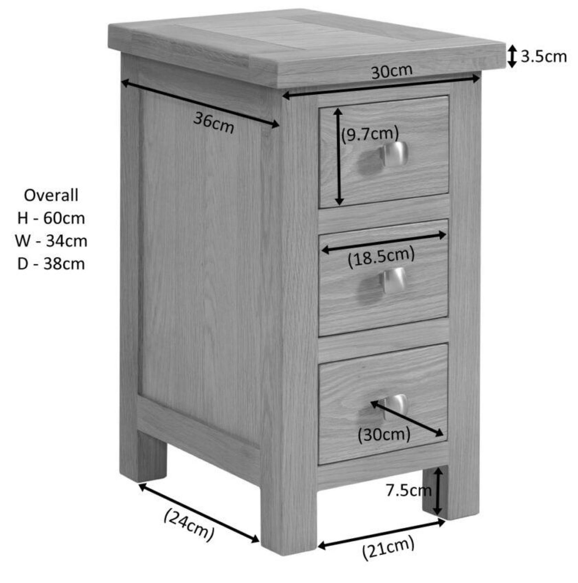 Product photograph of Original Rustic Oak 3 Drawer Compact Bedside Cabinet from Choice Furniture Superstore.