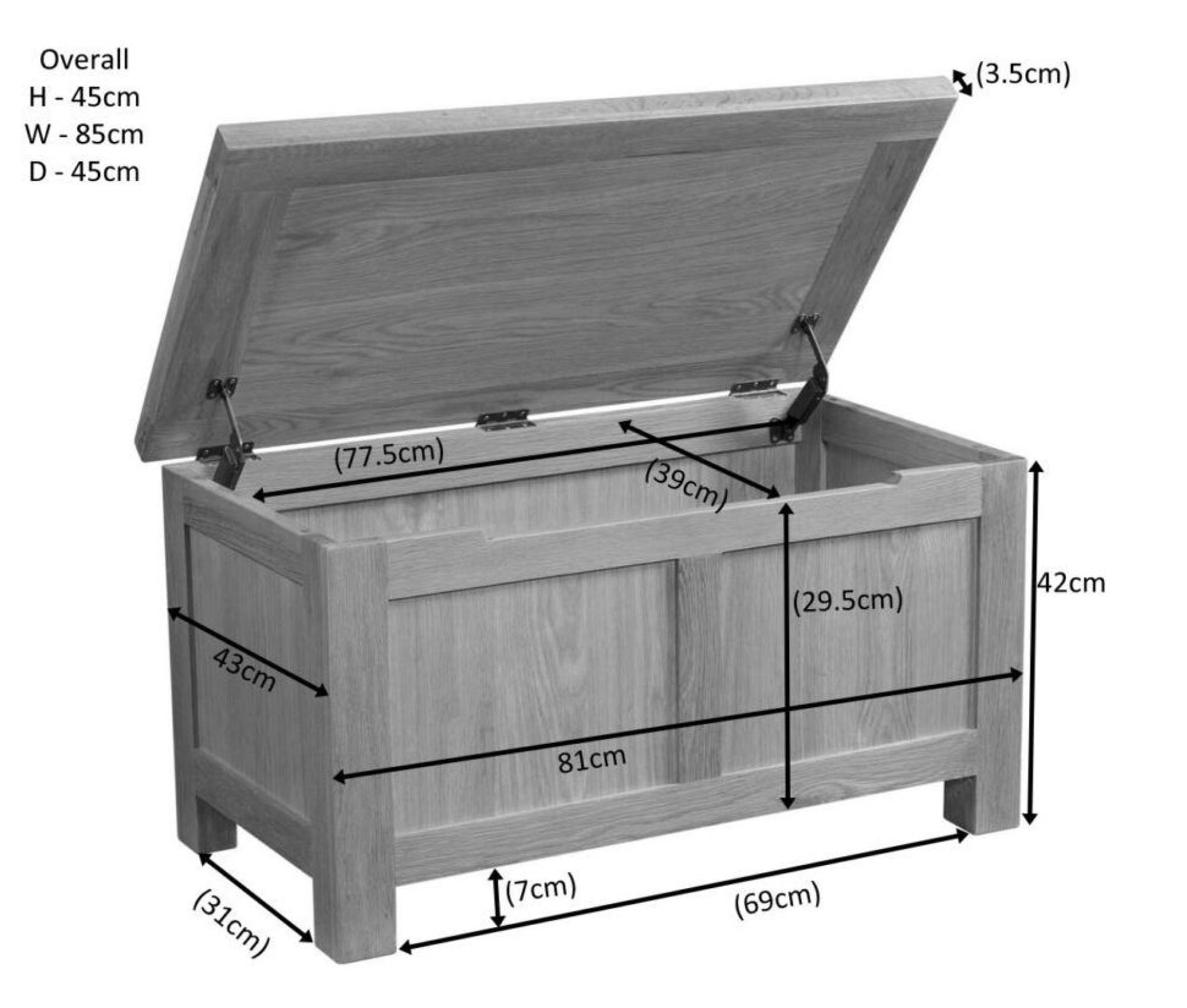 Product photograph of Original Rustic Oak Blanket Box from Choice Furniture Superstore.