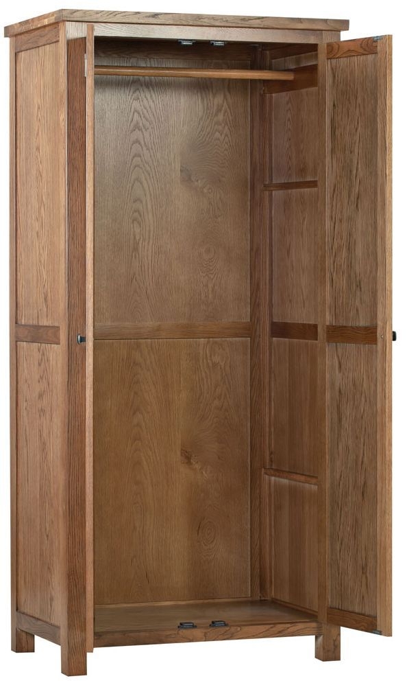 Product photograph of Original Rustic Oak 2 Door Double Wardrobe from Choice Furniture Superstore.