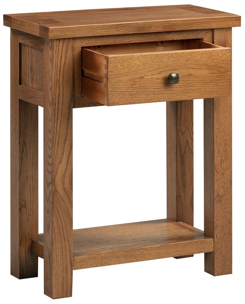 Product photograph of Original Rustic Oak 1 Drawer Console Table from Choice Furniture Superstore.
