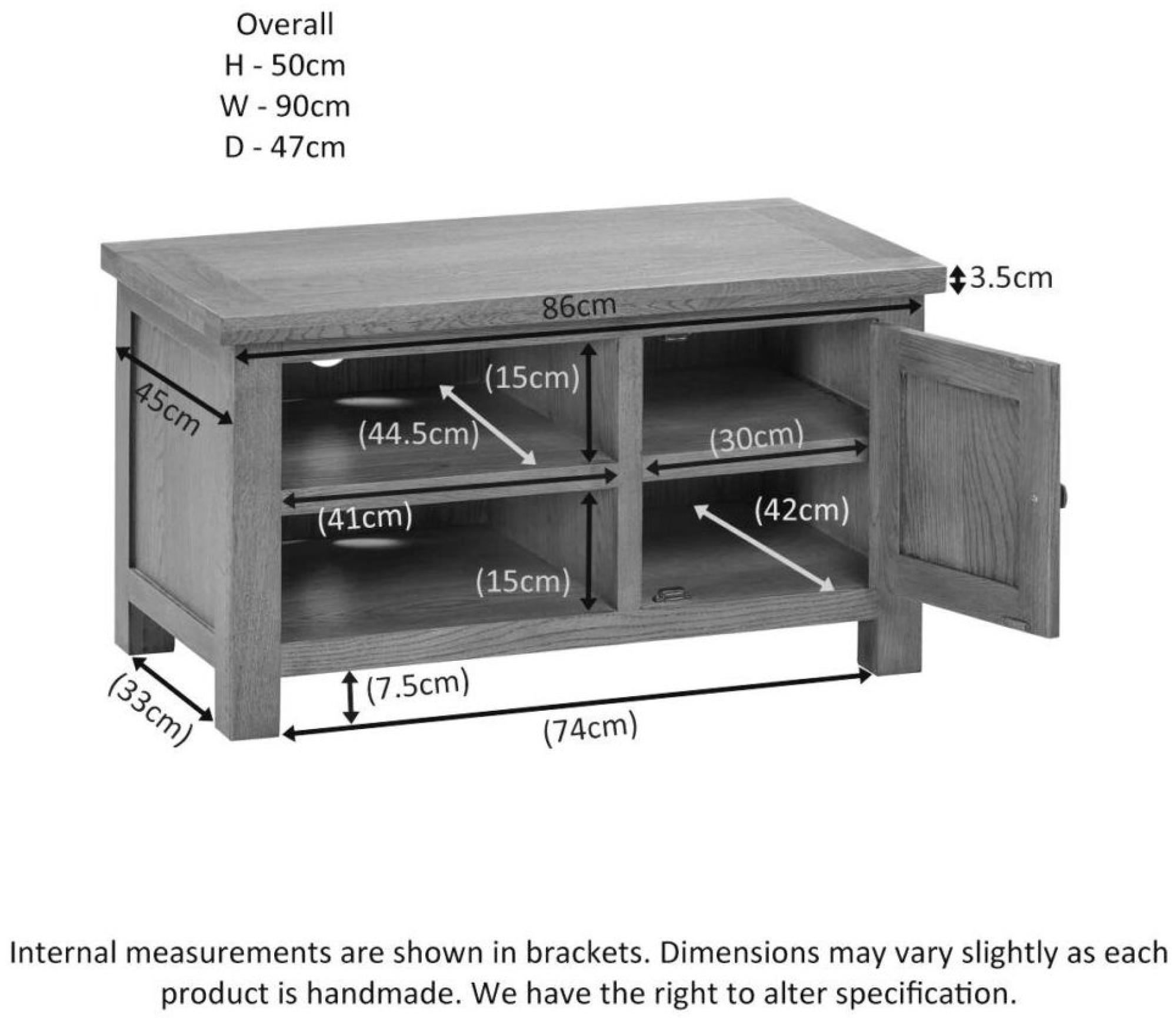 Product photograph of Original Rustic Oak 90cm Tv Unit from Choice Furniture Superstore.