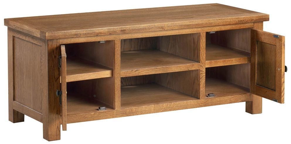 Product photograph of Original Rustic Oak 120cm Large Tv Unit from Choice Furniture Superstore.