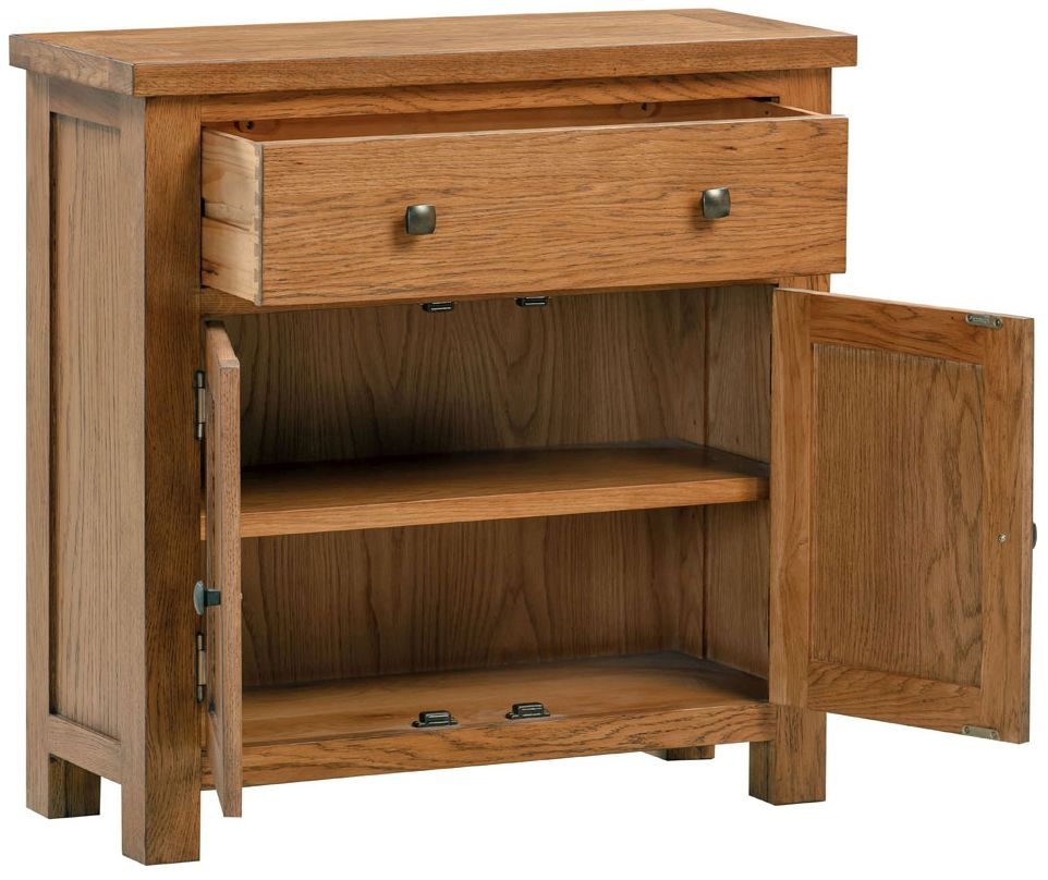 Product photograph of Dorset Rustic Oak Compact Sideboard from Choice Furniture Superstore.