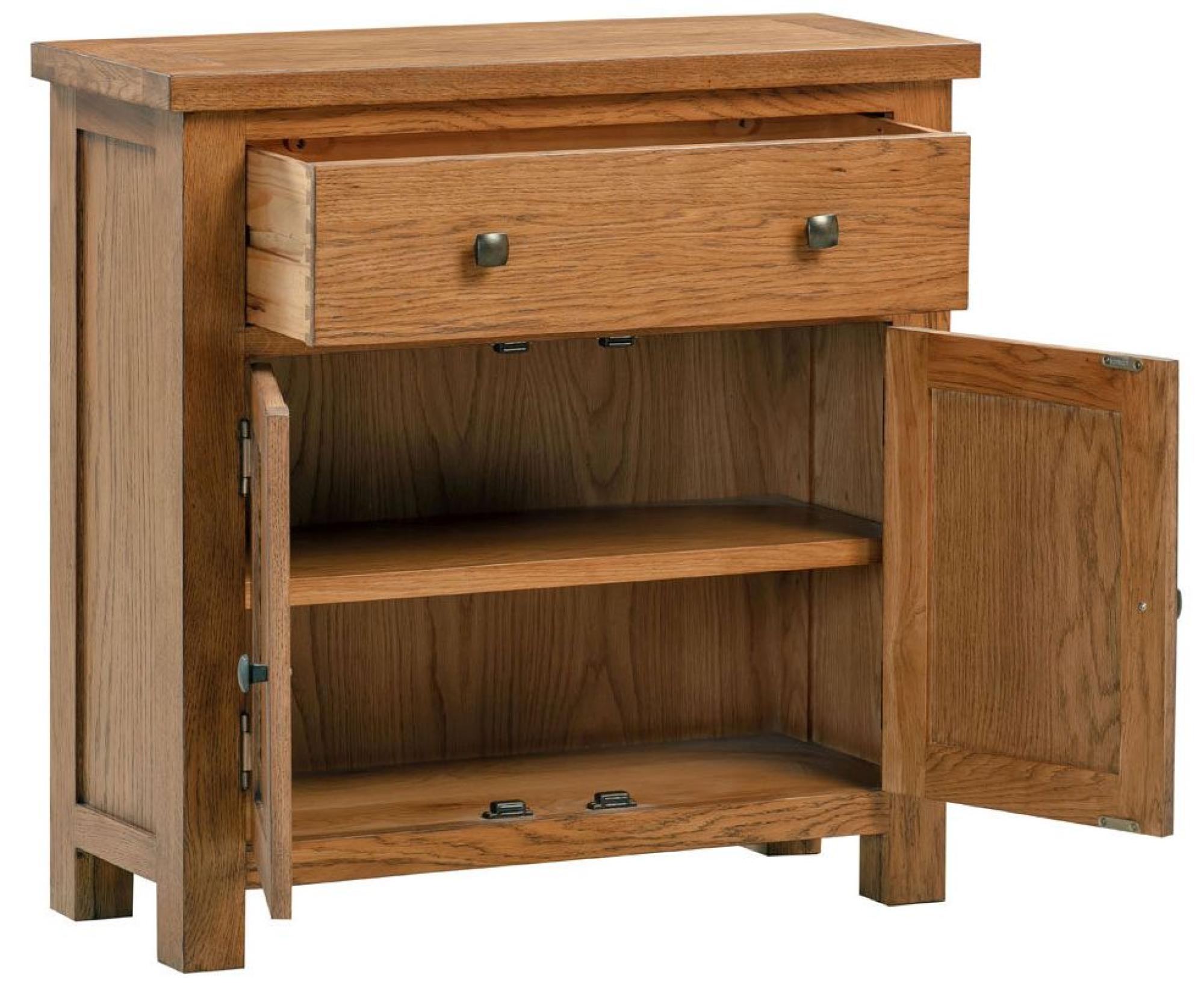Product photograph of Original Rustic Oak 80cm Compact 2 Door Sideboard from Choice Furniture Superstore.