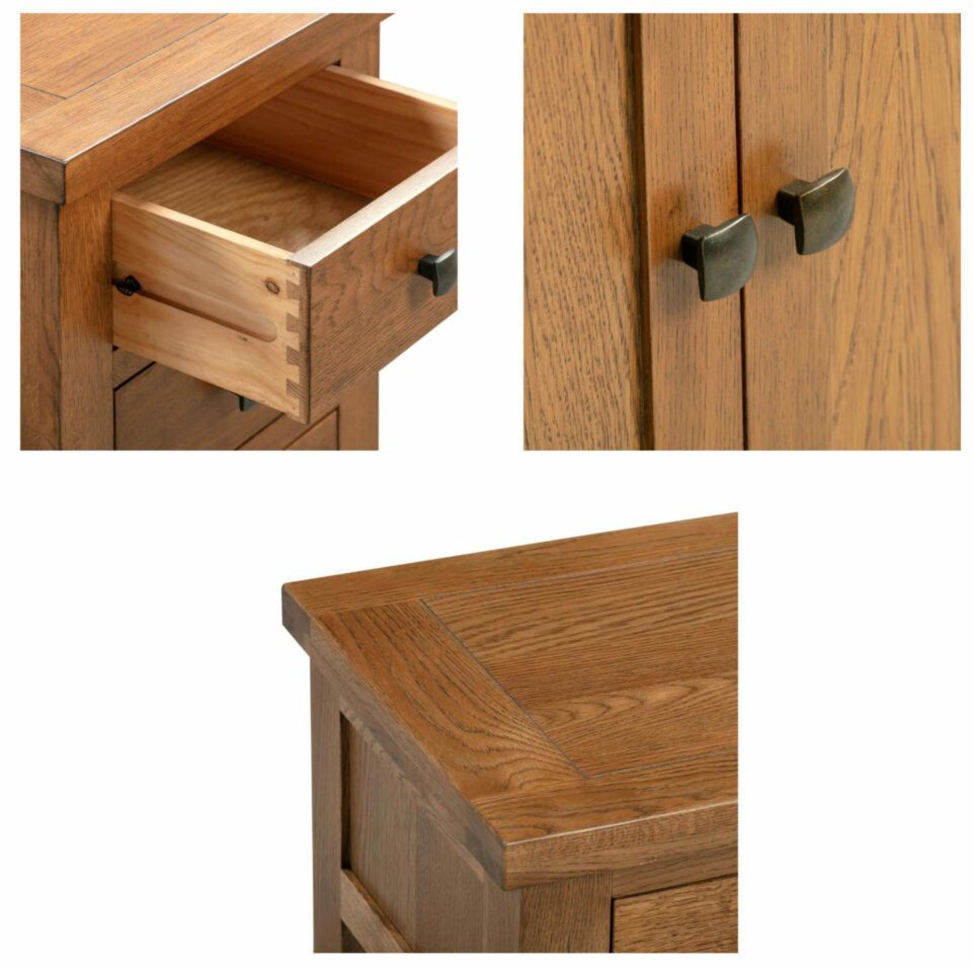 Product photograph of Original Rustic Oak 80cm Compact 2 Door Sideboard from Choice Furniture Superstore.