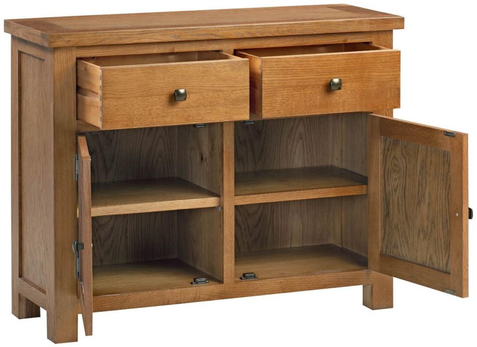 Product photograph of Original Rustic Oak Small 2 Door Sideboard from Choice Furniture Superstore.