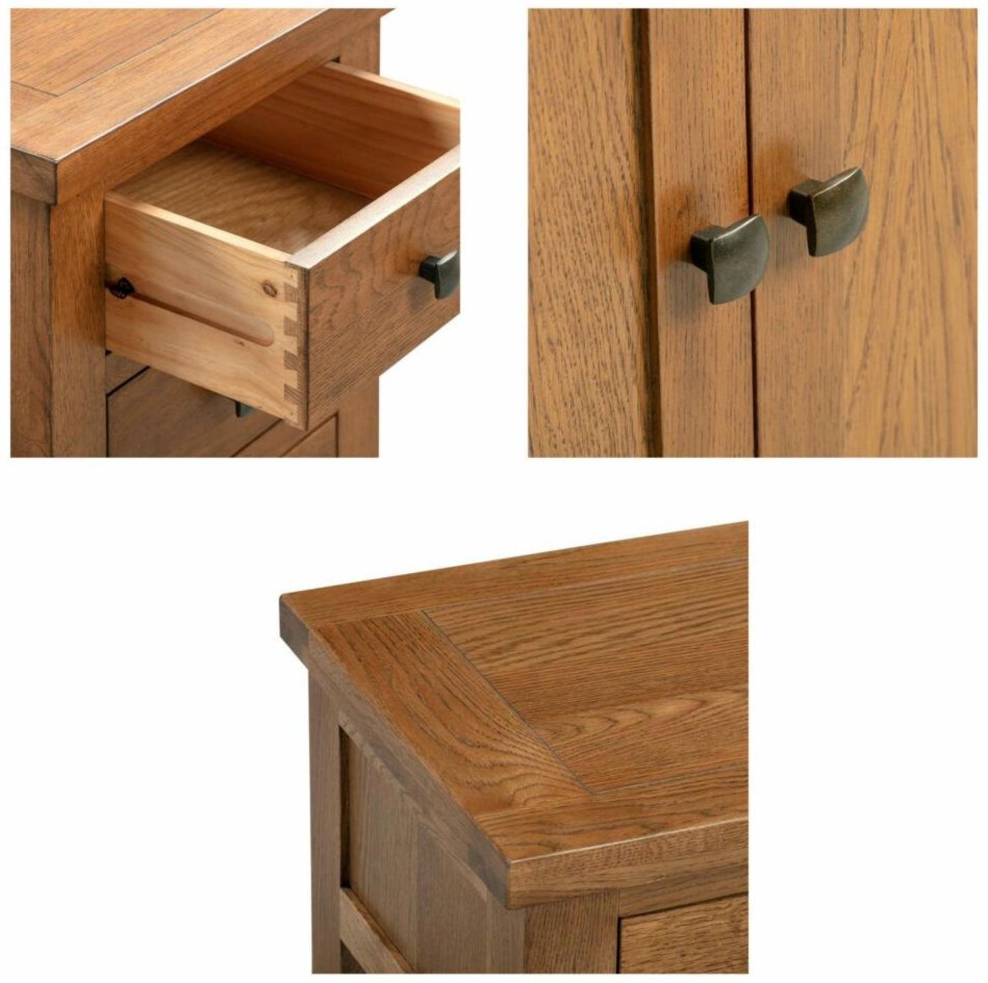 Product photograph of Original Rustic Oak Medium 3 Door Sideboard from Choice Furniture Superstore.