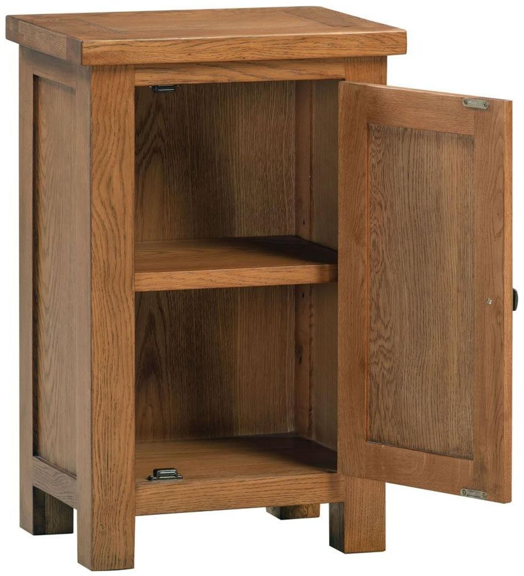 Product photograph of Original Rustic Oak 1 Door Small Hall Cabinet from Choice Furniture Superstore.