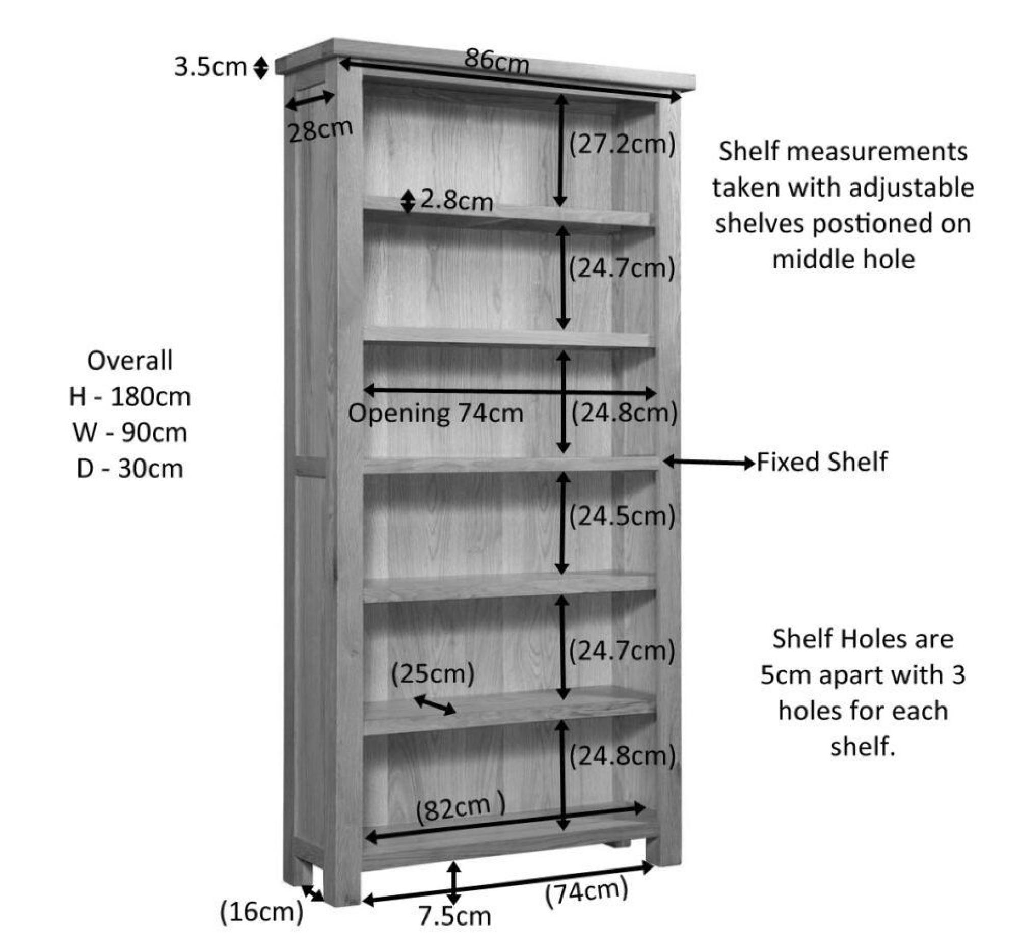 Product photograph of Original Rustic Oak Tall Bookcase from Choice Furniture Superstore.