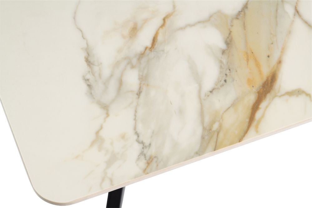 Product photograph of Camilla Sintered Stone Top Kass Gold 6 Seater Dining Table from Choice Furniture Superstore.