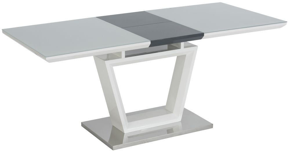 Product photograph of Arlington White Glass Top 6 Seater Extending Dining Table from Choice Furniture Superstore.