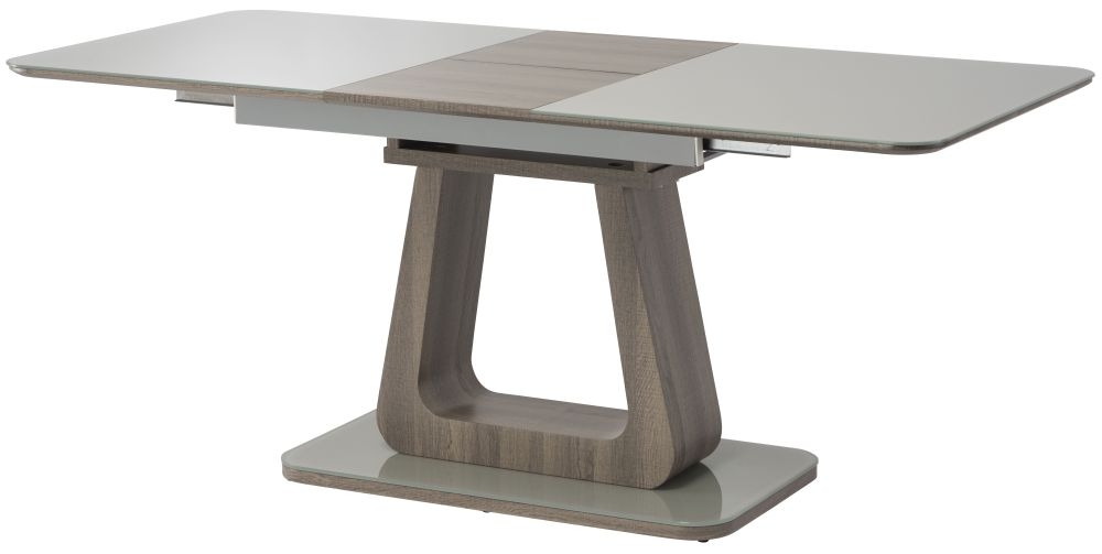 Product photograph of Riverside Glass Top 6 Seater Extending Dining Table from Choice Furniture Superstore.