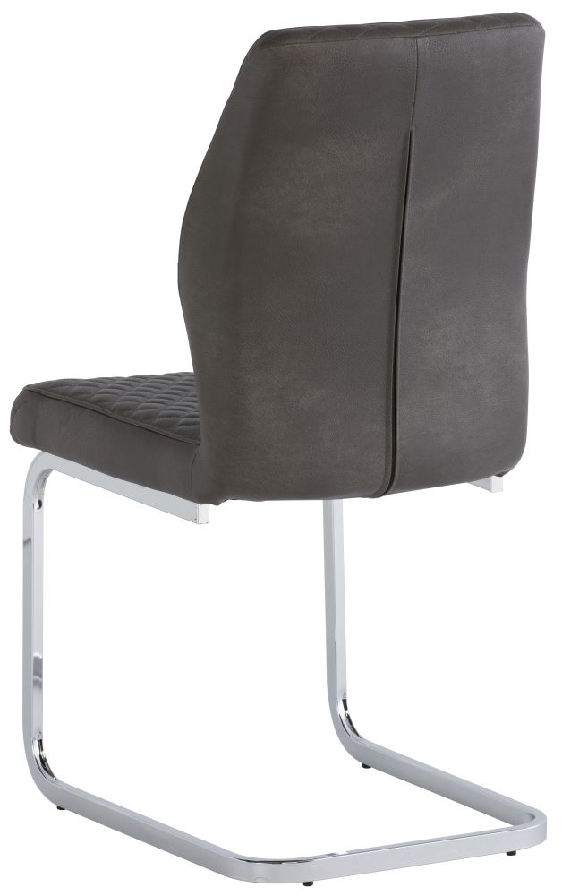 Product photograph of Capri Taupe Fabric Dining Chair With Chrome Base Sold In Pairs from Choice Furniture Superstore.