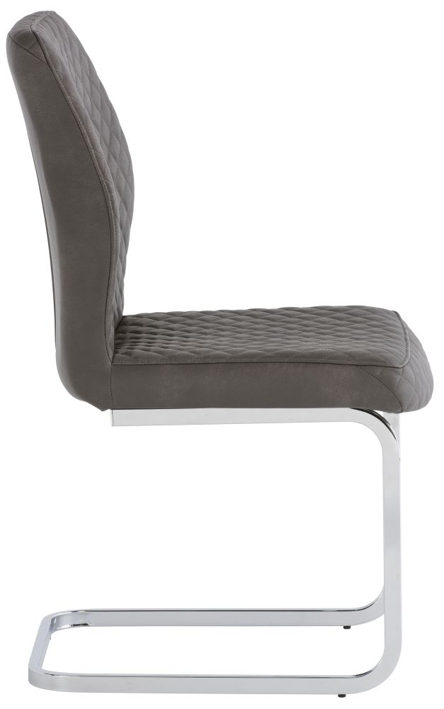 Product photograph of Capri Taupe Fabric Dining Chair With Chrome Base Sold In Pairs from Choice Furniture Superstore.