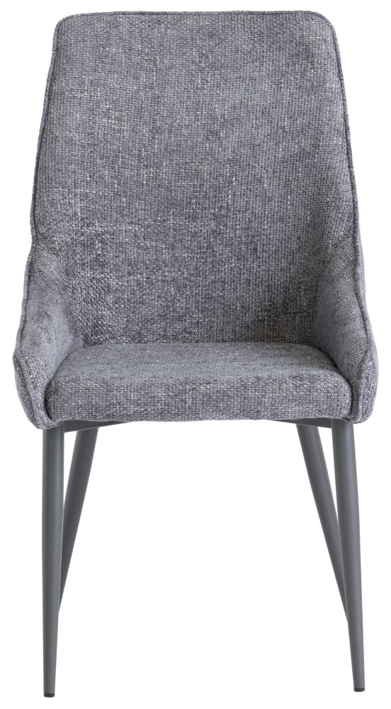 Product photograph of Sunnyvale Graphite Fabric Dining Chair With Grey Powder Coated Legs Sold In Pairs from Choice Furniture Superstore.