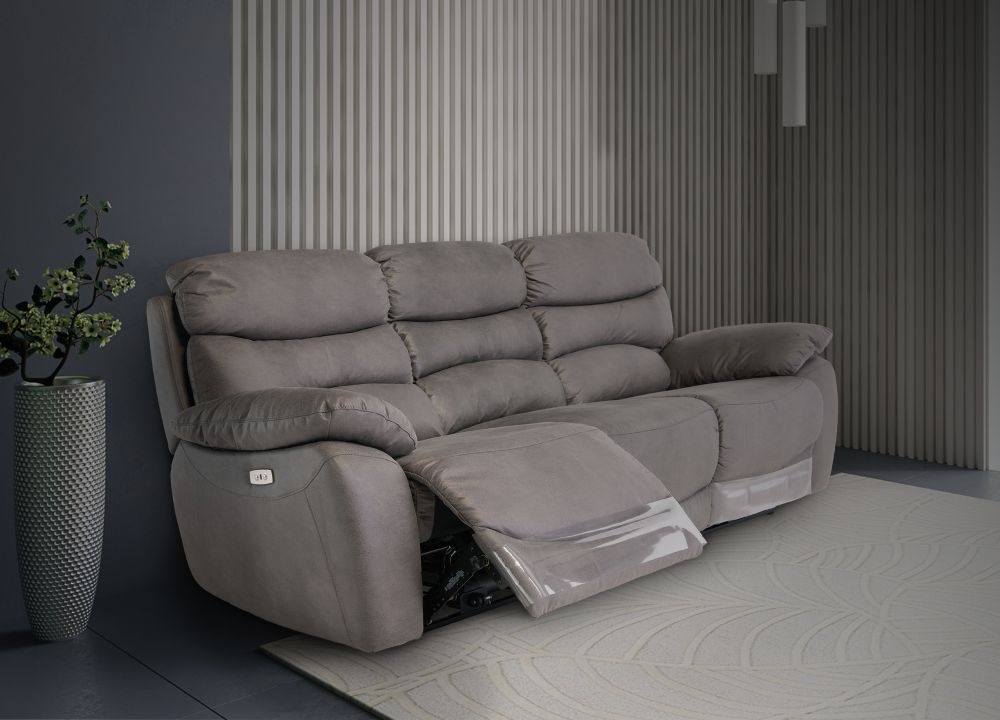 Product photograph of Simi Fabric 3 Seater Electric Recliner Sofa from Choice Furniture Superstore.