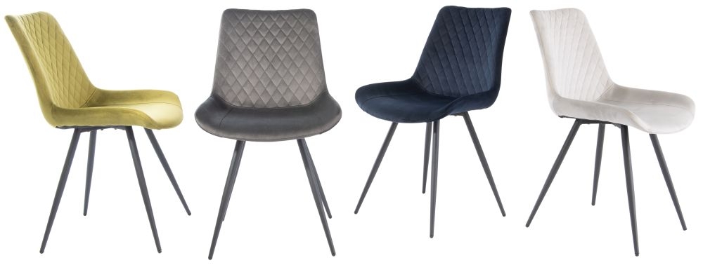 Product photograph of Murrieta Graphite Velvet Fabric Cross Stitched Dining Chair Sold In Pairs from Choice Furniture Superstore.