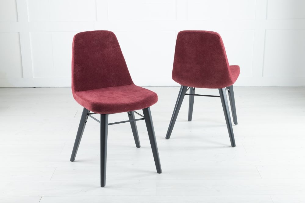 Product photograph of Clearance - Gabi Wine Dining Chair Velvet Fabric Upholstered With Black Metal Legs from Choice Furniture Superstore.