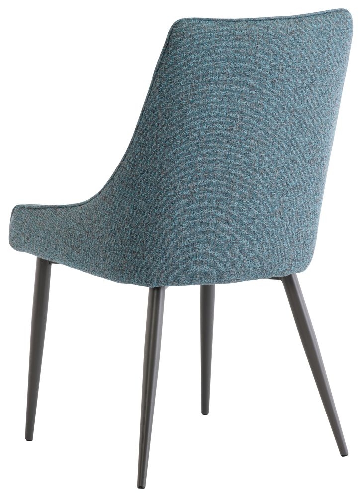 Product photograph of Haledon Teal Fabric Dining Chair With Grey Powder Coated Legs Sold In Pairs from Choice Furniture Superstore.