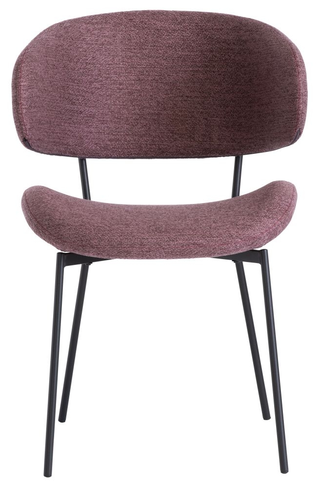 Product photograph of Willlow Dusty Rose Fabric Dining Chair With Black Powder Coated Legs Sold In Pairs from Choice Furniture Superstore.