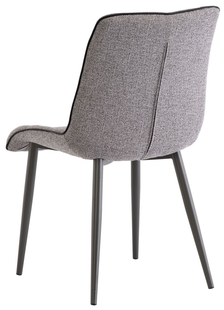 Product photograph of Shores Grey Fabric Dining Chair With Grey Powder Coated Legs Sold In Pairs from Choice Furniture Superstore.