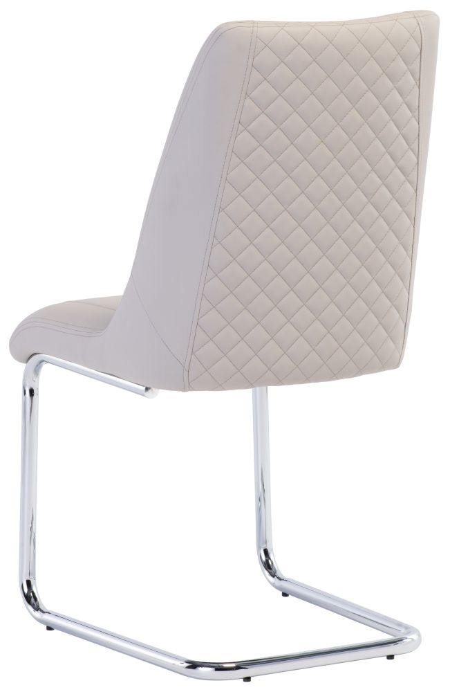 Product photograph of 2 X Ravello Stone Faux Leather Dining Chair With Chrome Legs from Choice Furniture Superstore.