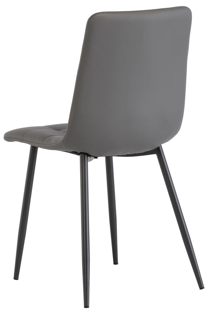 Product photograph of Galilee Faux Leather Dining Chair With Grey Powder Coated Legs Sold In Pairs from Choice Furniture Superstore.