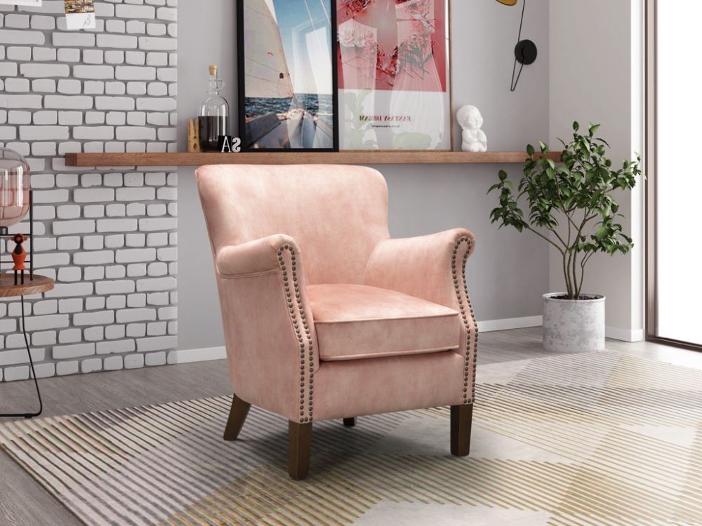 Product photograph of Harlow Coral Fabric Armchair from Choice Furniture Superstore.
