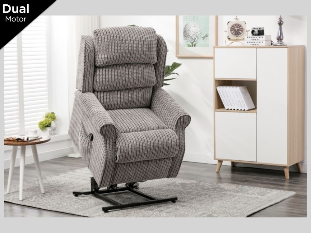 Product photograph of Windsor Fabric Electric Lift And Tilt Armchair from Choice Furniture Superstore.