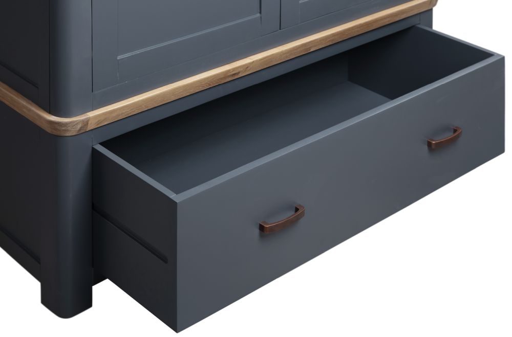 Product photograph of Treviso Midnight Blue And Oak 2 Door Wardrobe from Choice Furniture Superstore.