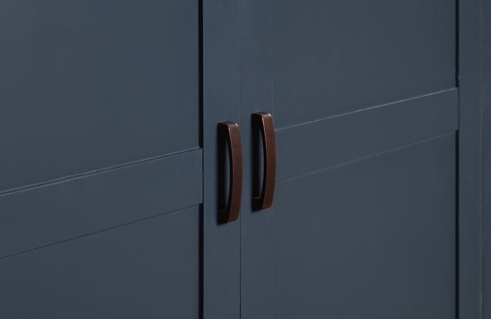 Product photograph of Treviso Midnight Blue And Oak 2 Door Wardrobe from Choice Furniture Superstore.