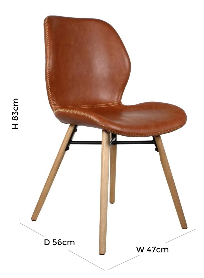 Product photograph of Set Of 2 Durada Brown Faux Leather Dining Chair from Choice Furniture Superstore.