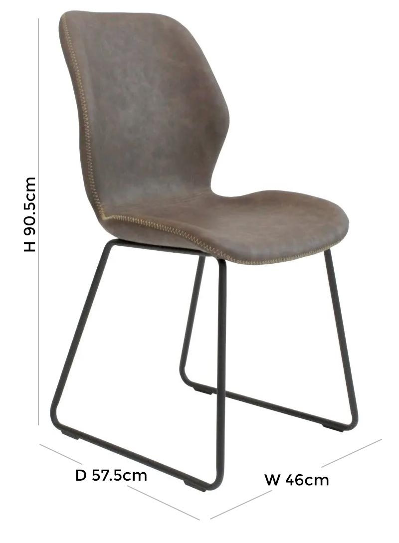 Product photograph of Set Of 2 Callum Light Brown Faux Leather Dining Chair from Choice Furniture Superstore.