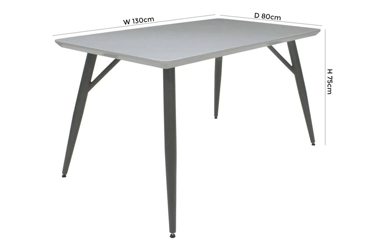Product photograph of Logan Grey Gloss 130cm Dining Table - 4 Seater from Choice Furniture Superstore.