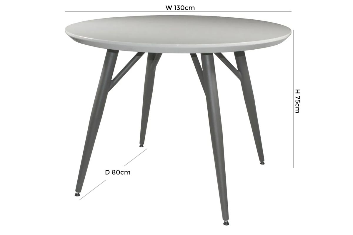 Product photograph of Logan Grey Gloss Round Dining Table - 2 Seater from Choice Furniture Superstore.