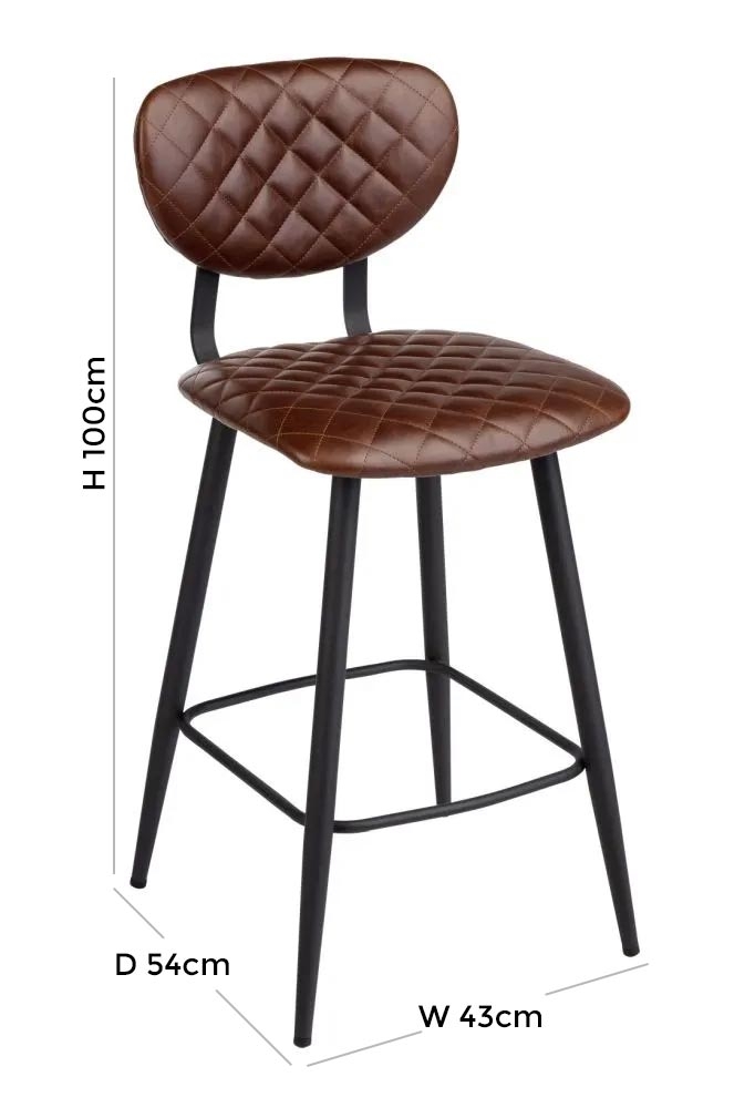 Product photograph of Ranger Bar Stool Sold In Pairs - Comes In Coffee Leather Blue Leather Copper Velvet Fabric Options from Choice Furniture Superstore.