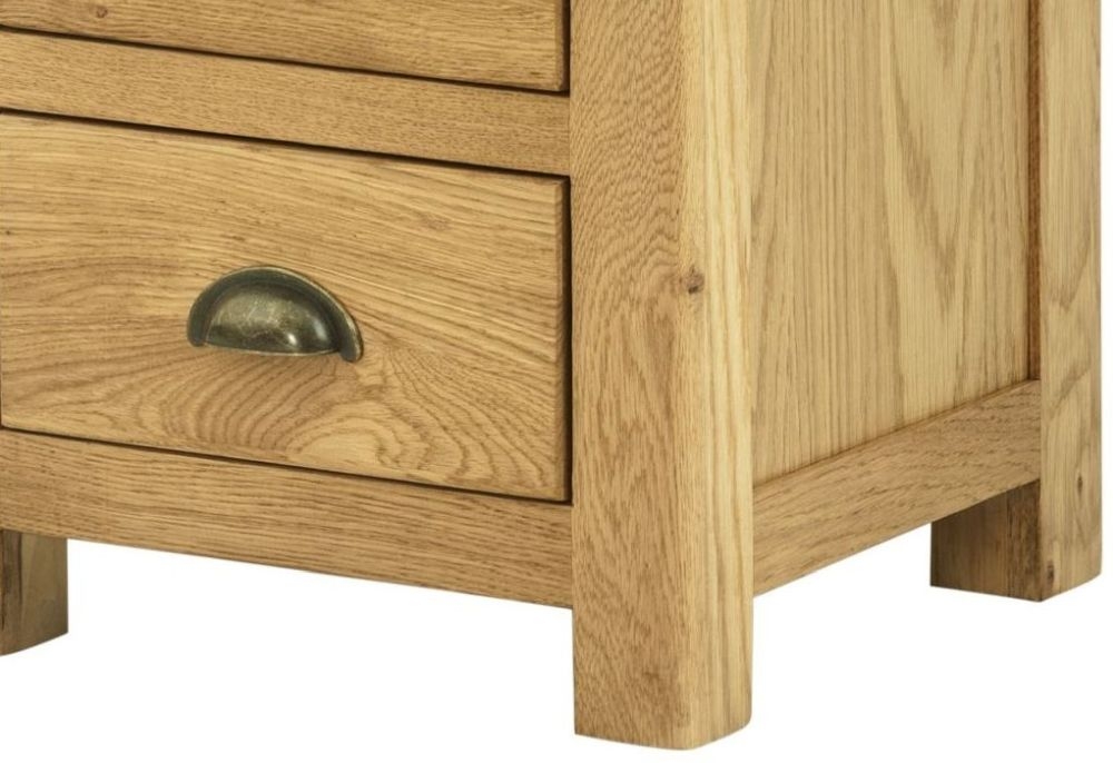 Product photograph of Portland 3 Drawer Bedside Cabinet - Comes In Oak Stone Painted Ivory White Painted from Choice Furniture Superstore.