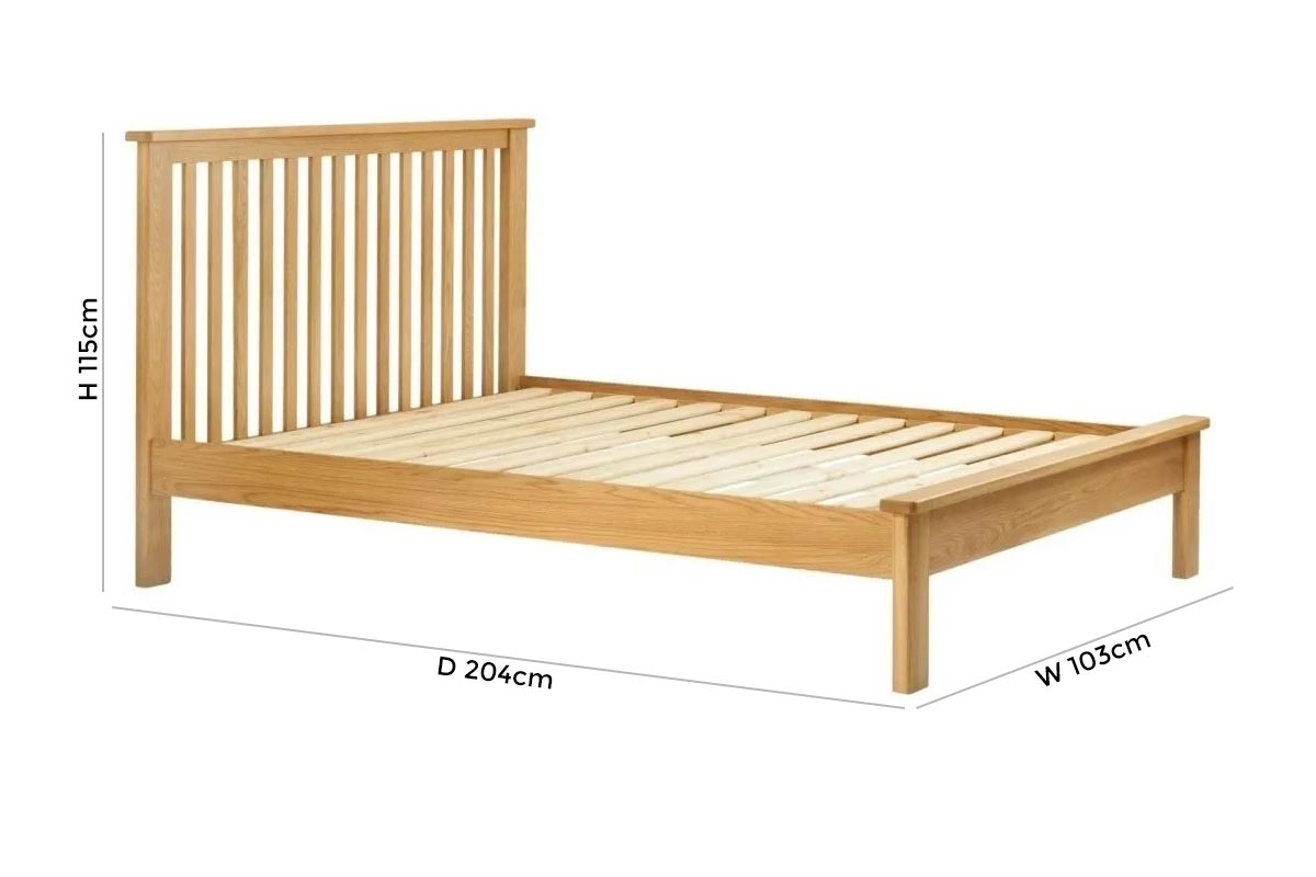Product photograph of Portland Oak Slatted Bed - Comes In 3ft Single 4ft 6in Double And 5ft Queen Size Options from Choice Furniture Superstore.